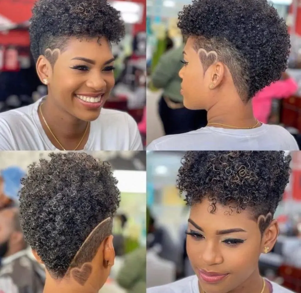 short afro cut for round faces