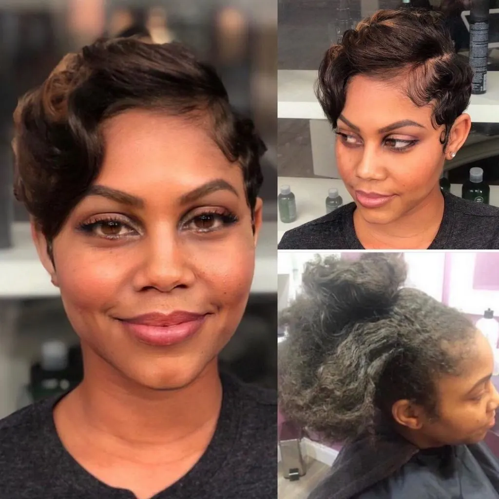short haircut for women over 40 with heart-shaped face