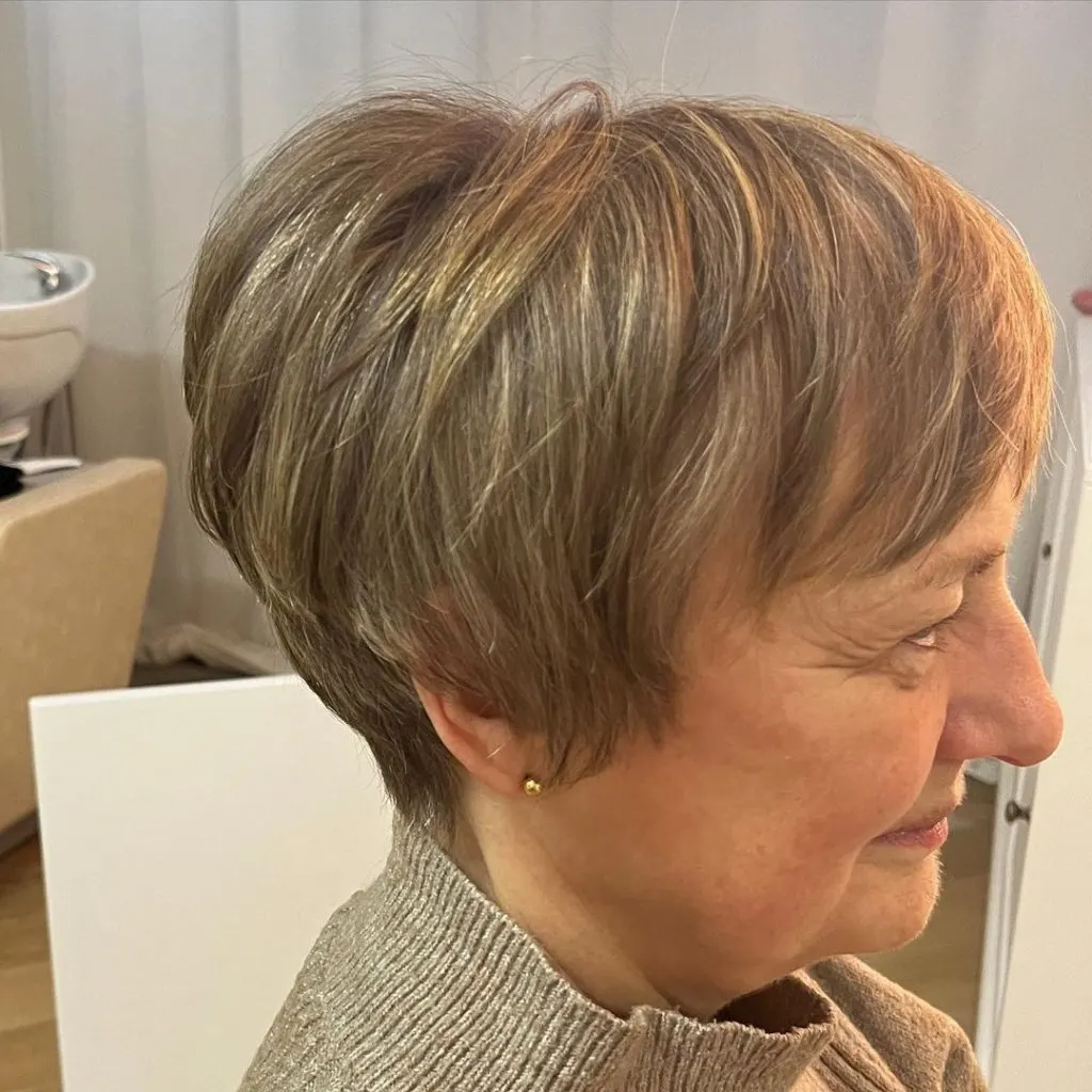 short hairstyle for round faces over 70
