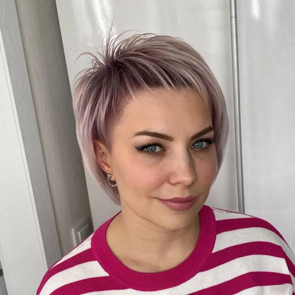 short hairstyle for thick hair and heart shaped face