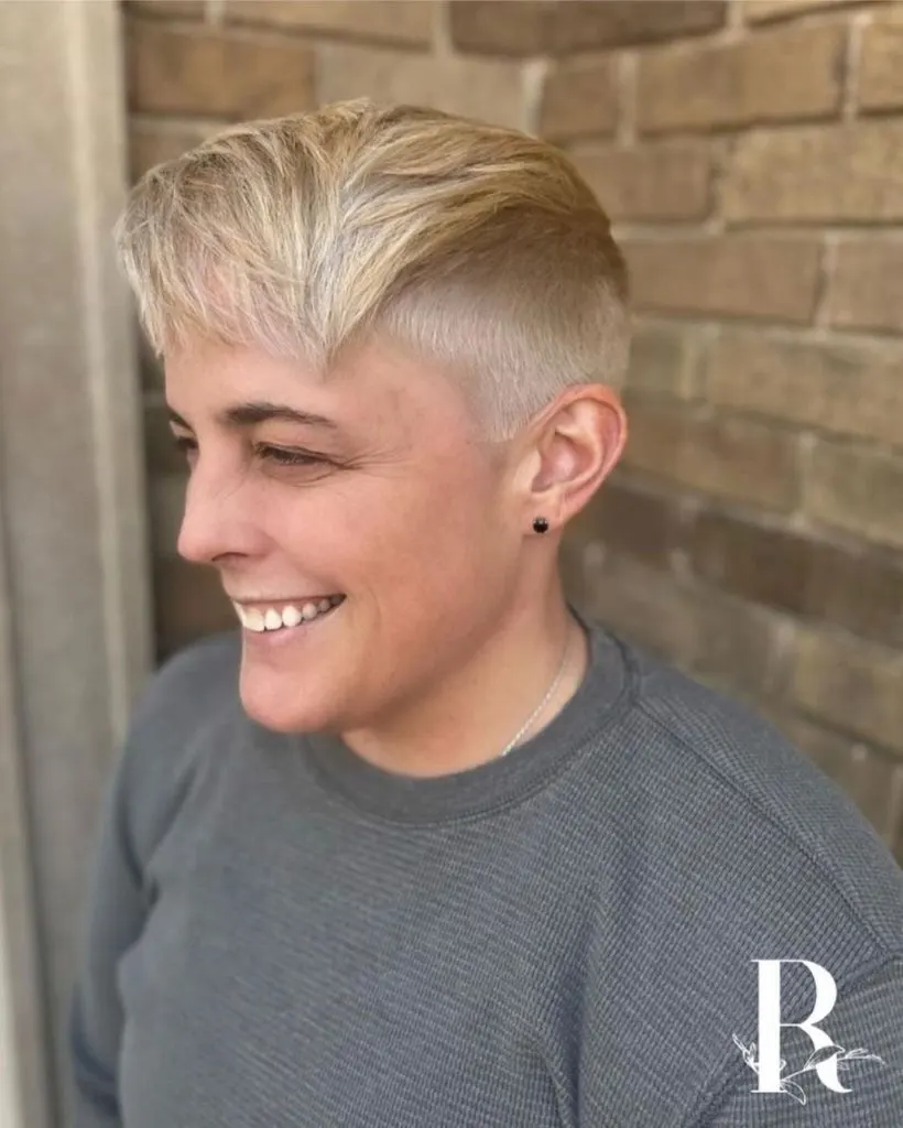 short hairstyle with shaved sides for thick hair