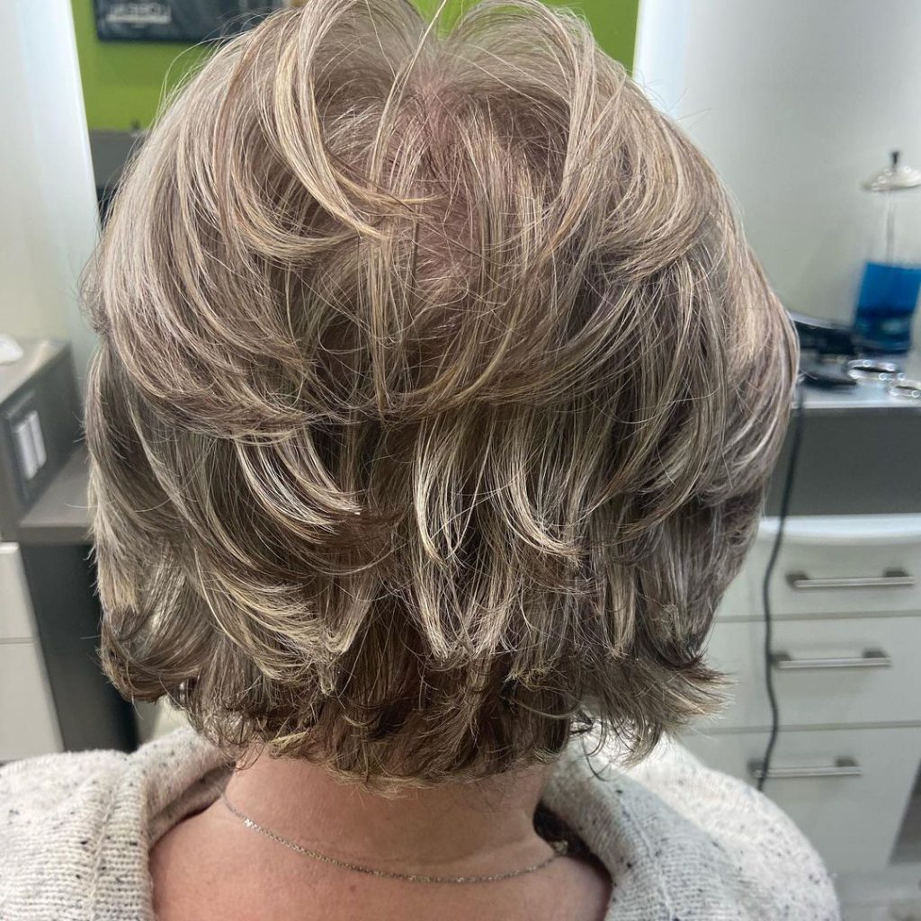 short hairstyle with swoopy layers