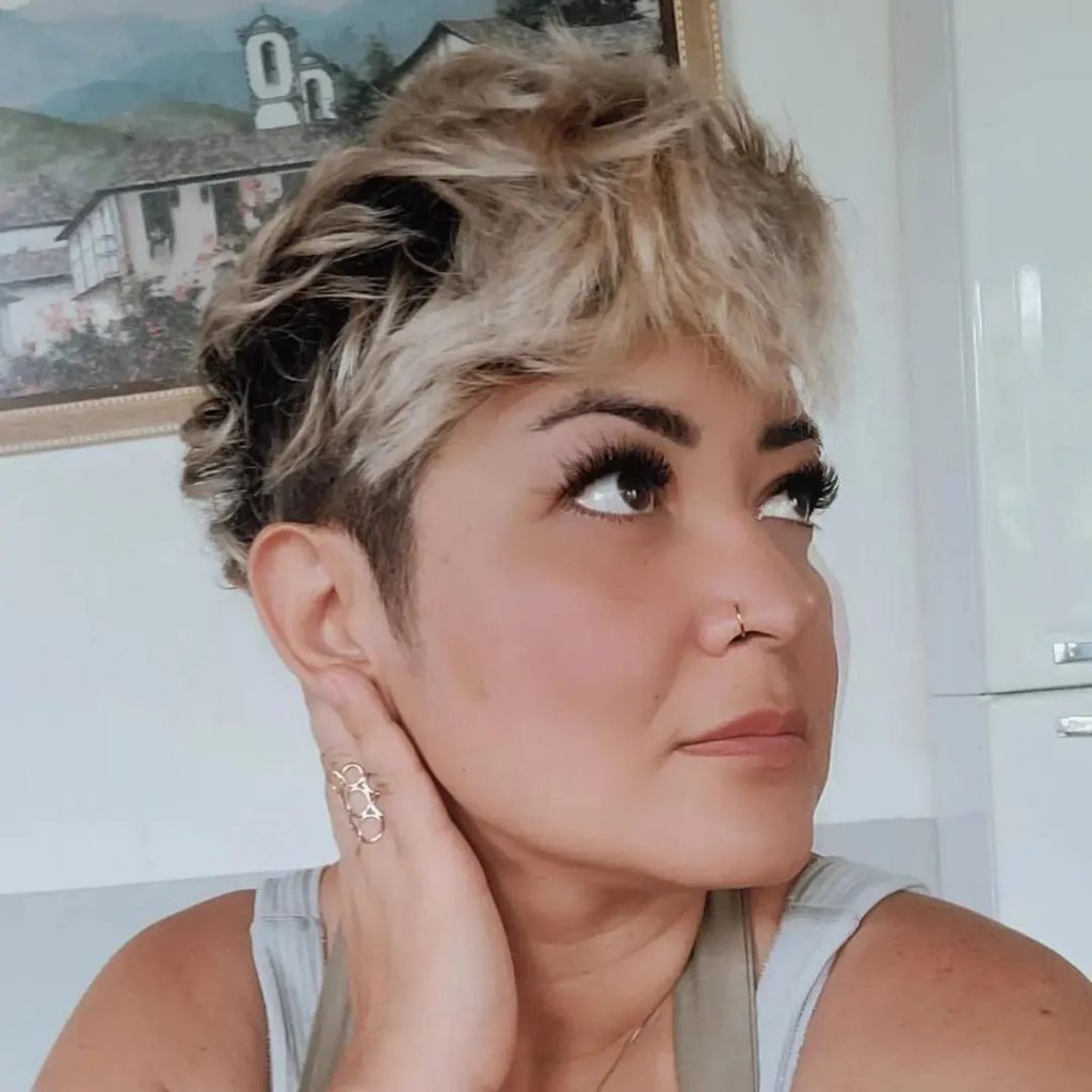short pixie for thick hair with curtain bangs