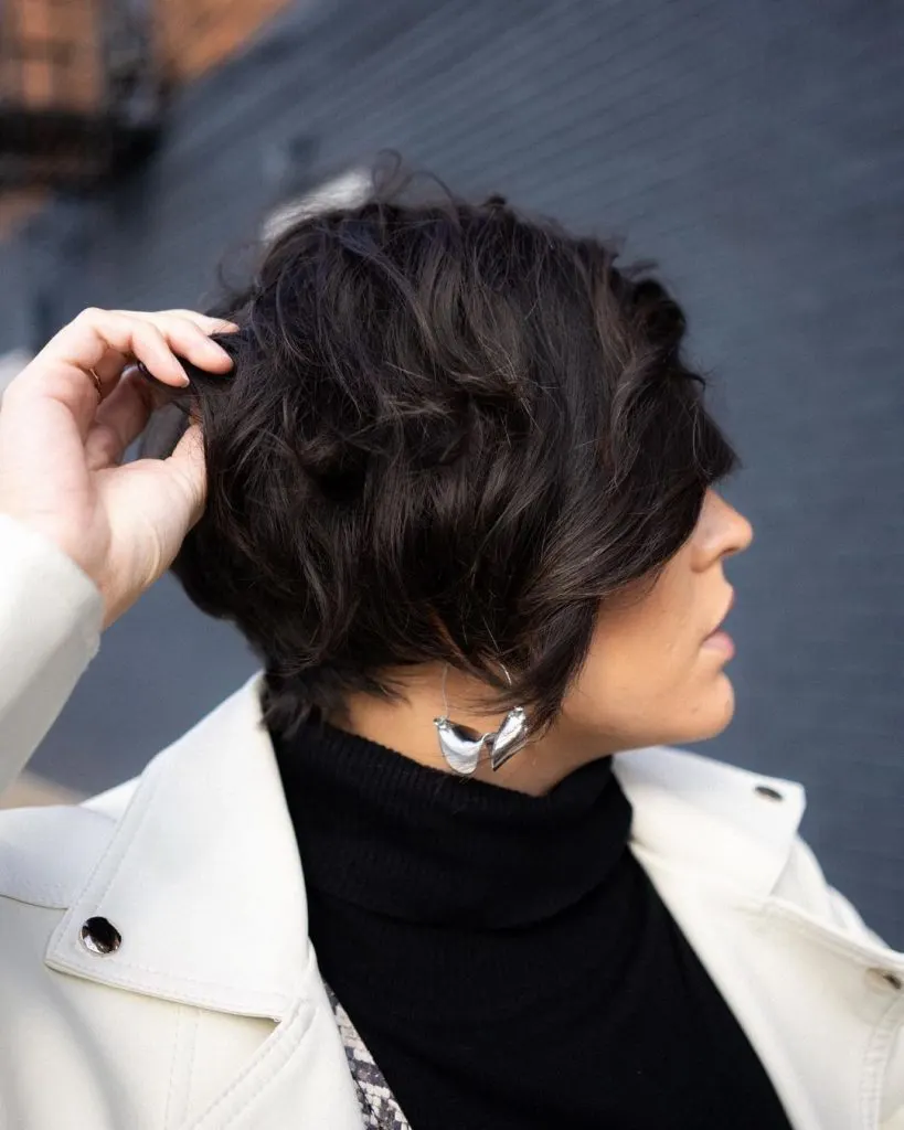 textured curly pixie cut for thick hair