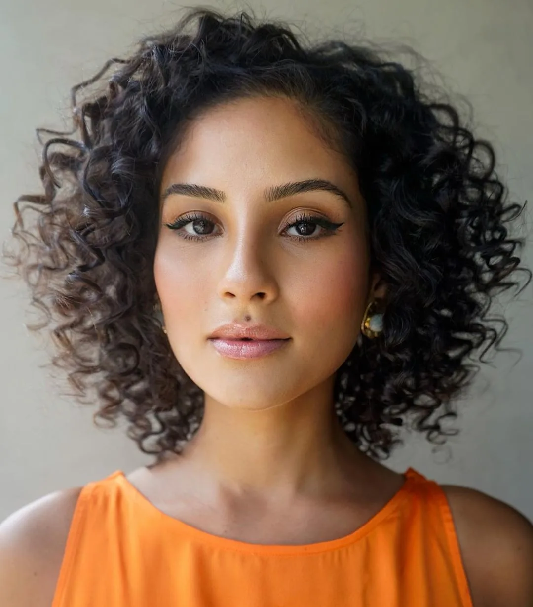 curly layered bob