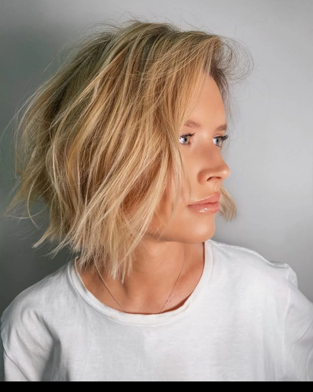 tousled textured bob