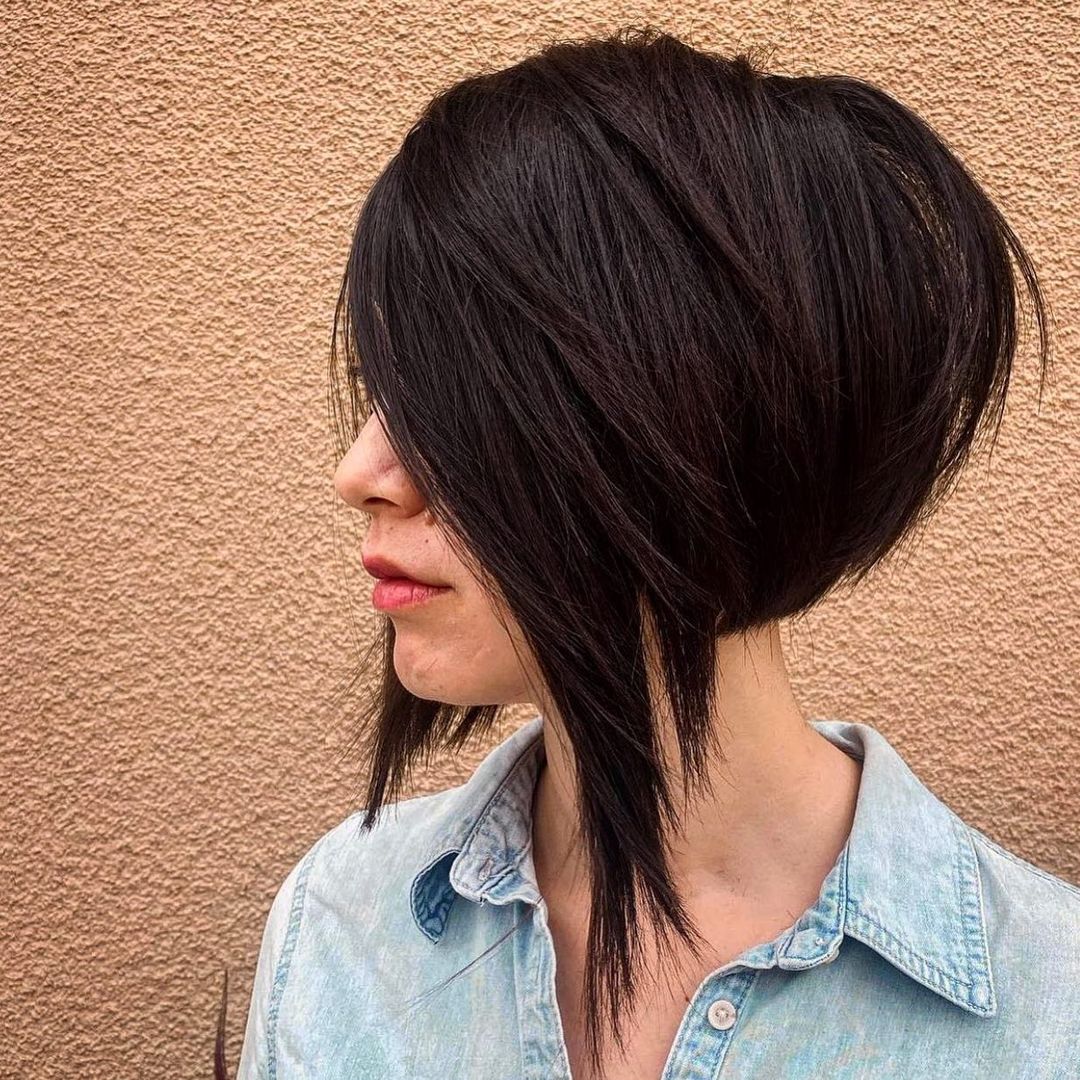 asymmetrical pixie bob haircut