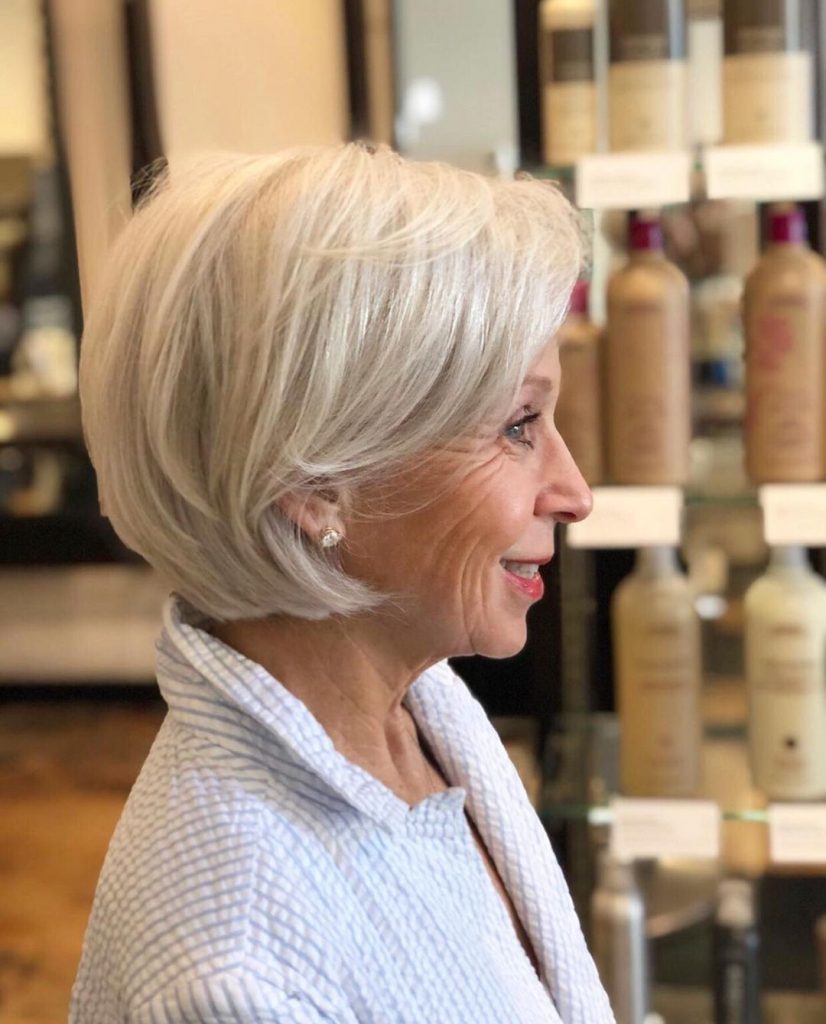 behind the ear bob cut for women over 60