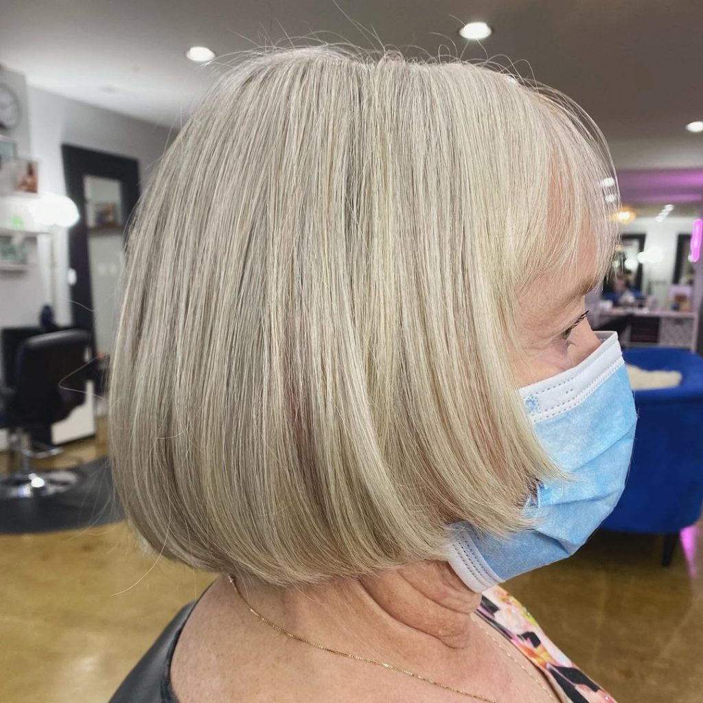 blunt bob for women over 70 with fine hair