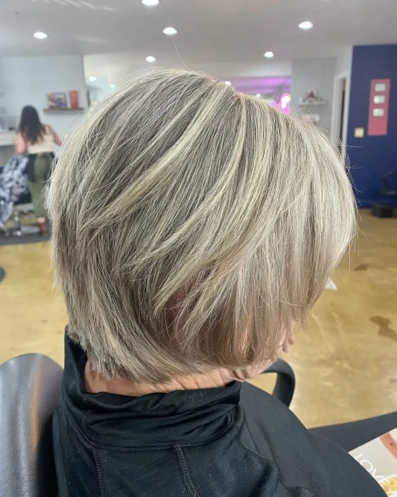 bob cut with highlights for women over 70 with fine hair