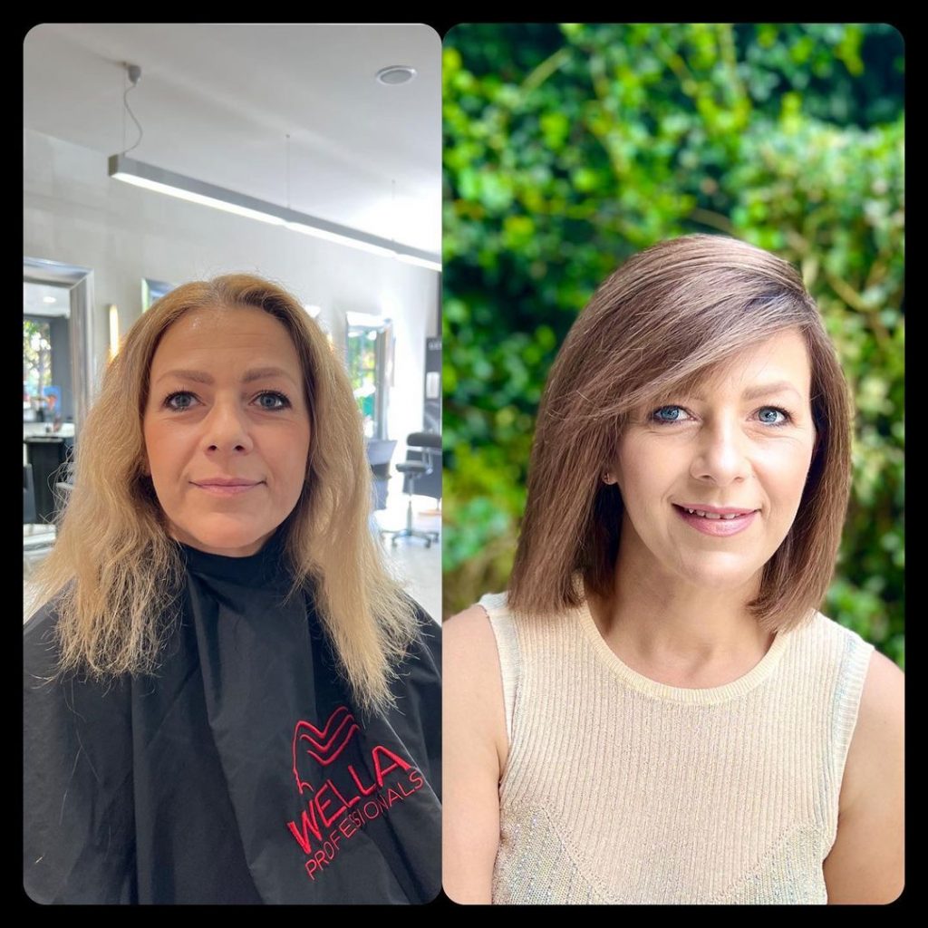 bob cut with side bangs for women over 50