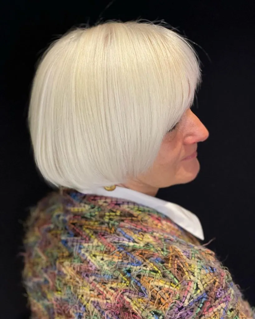 bowl bob for women over 70 with fine hair