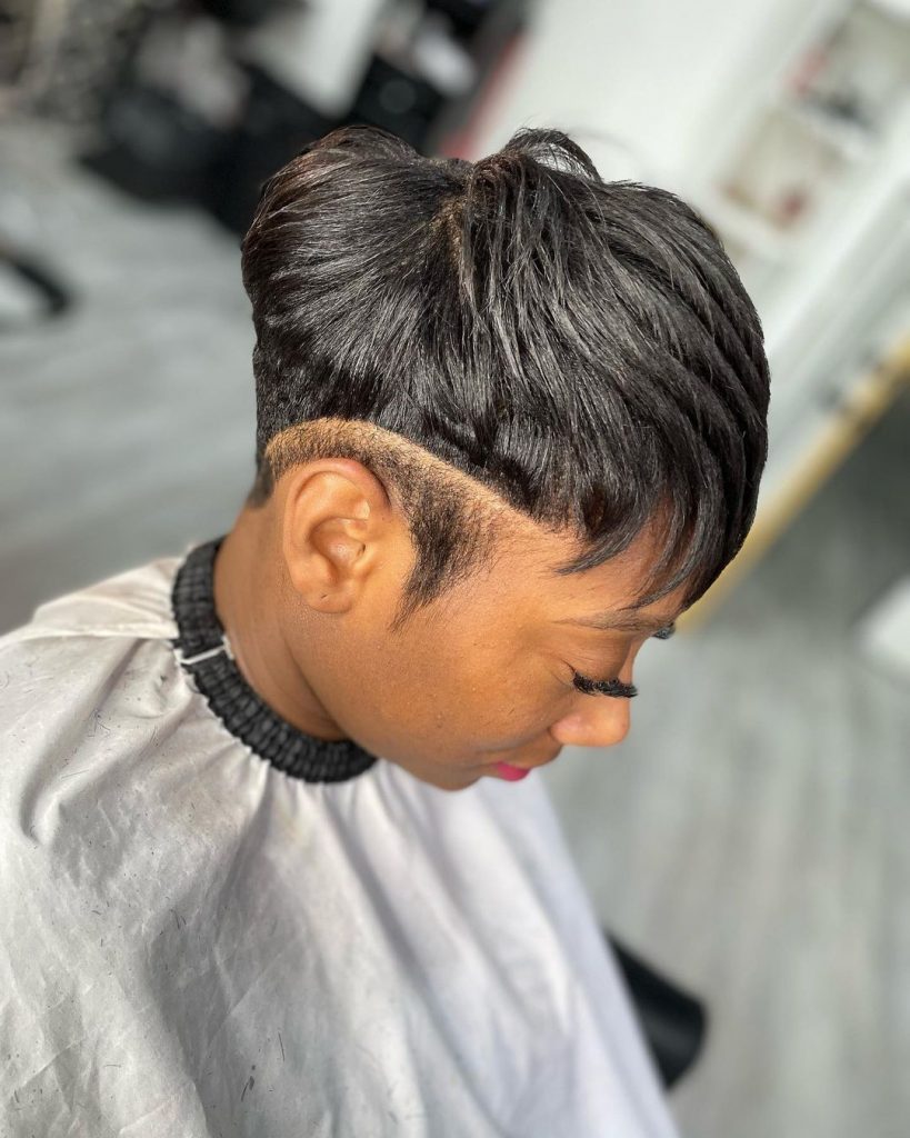 brushed front pixie cut with shade