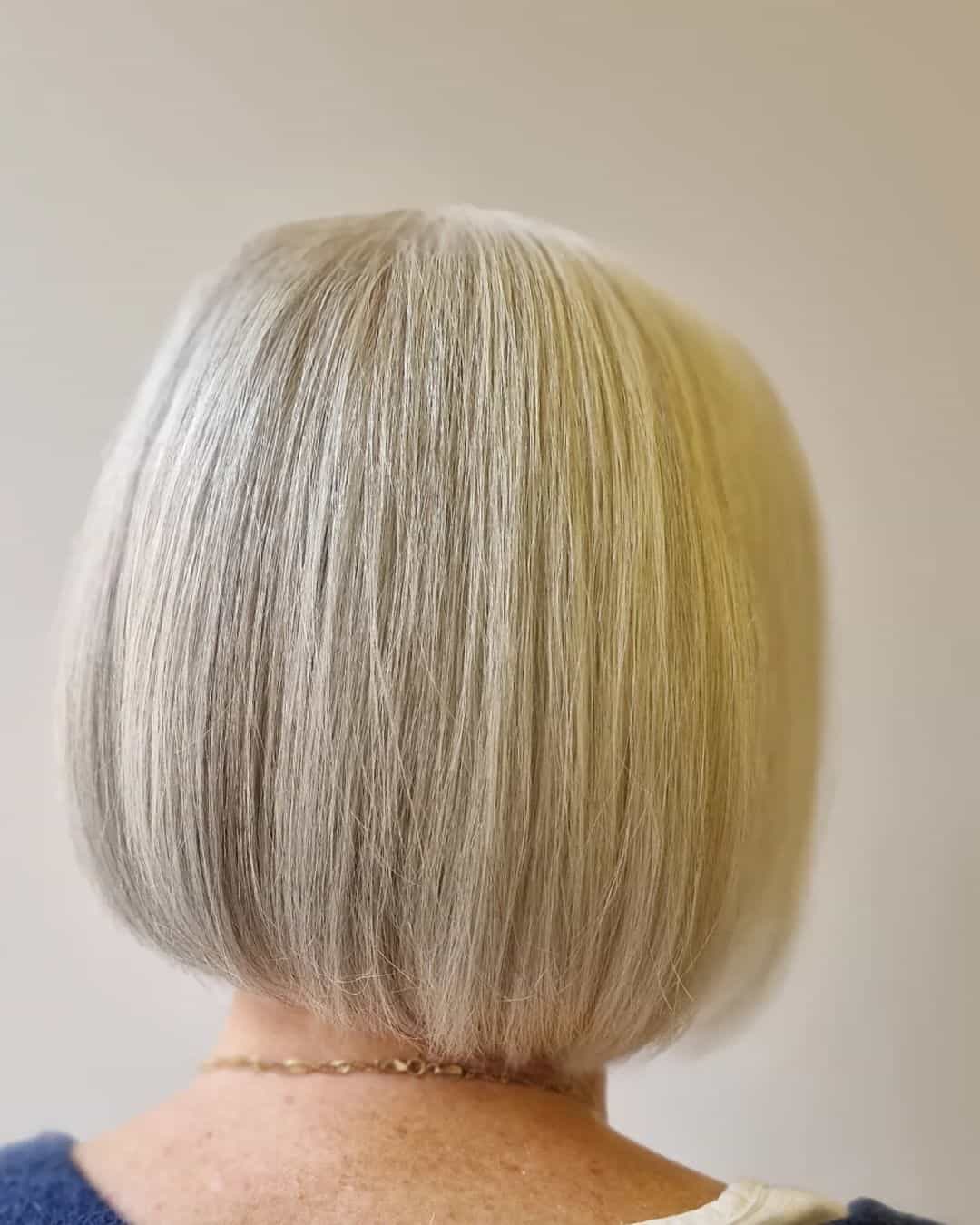 classsic blonde bob cut for women over 60