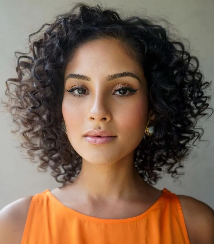 curly layered bob
