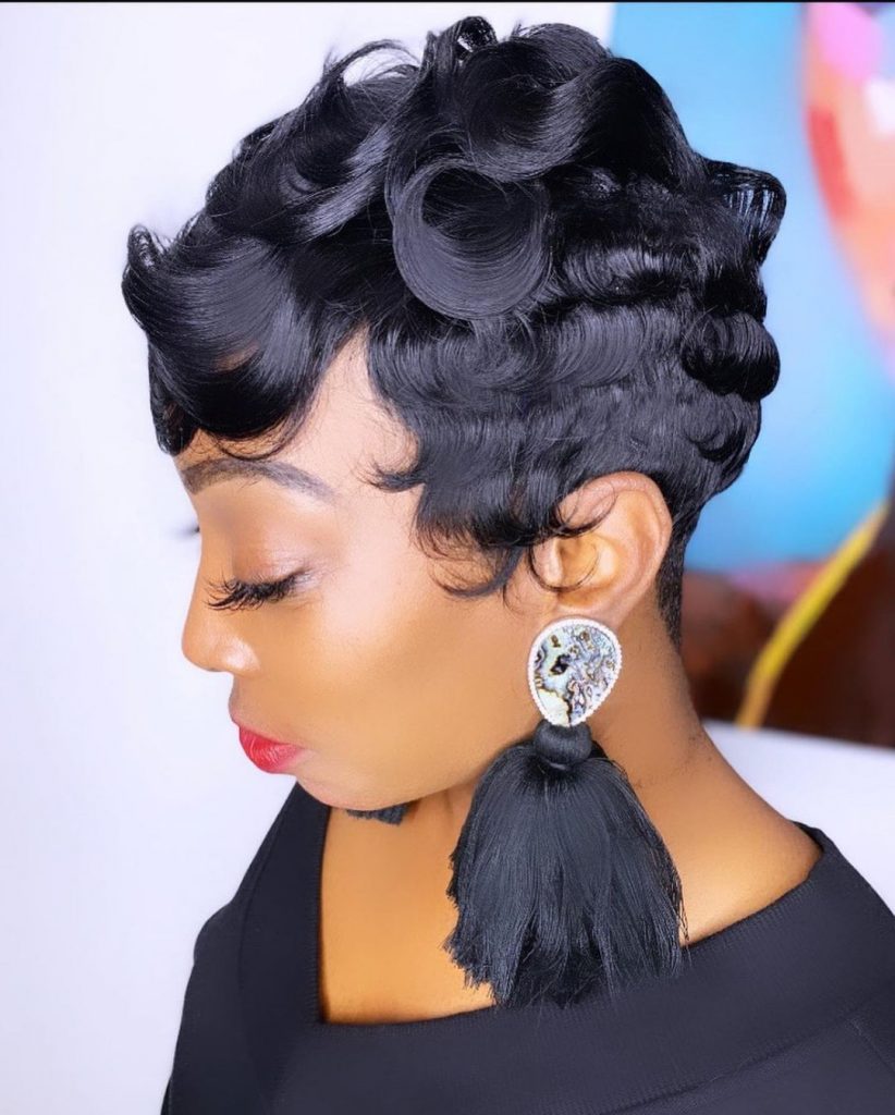 elegant pixie cut for black women