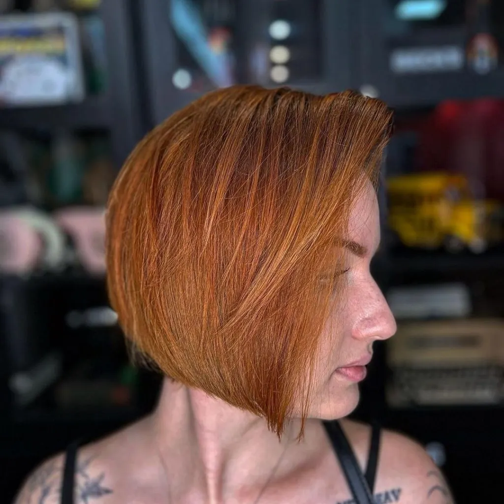 inverted bob with side parting