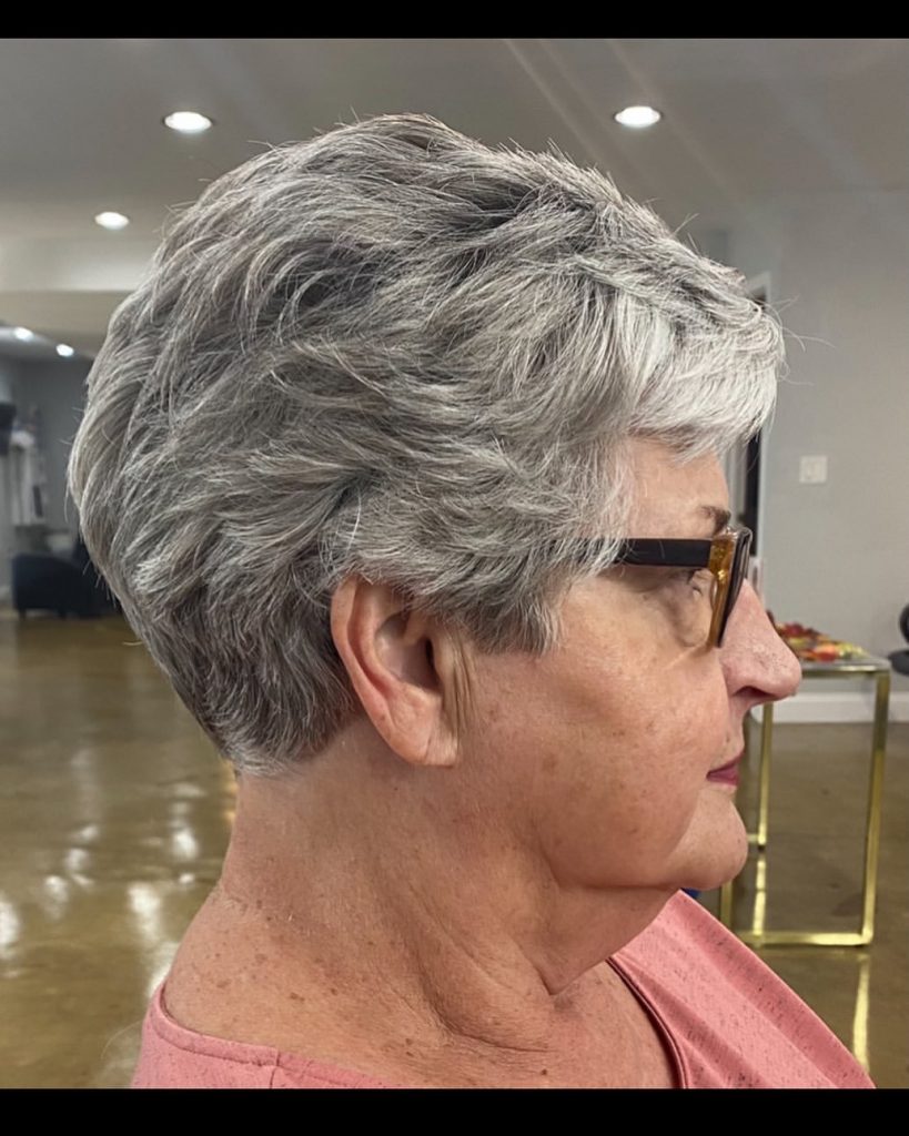layered pixie for women over 70 with fine hair