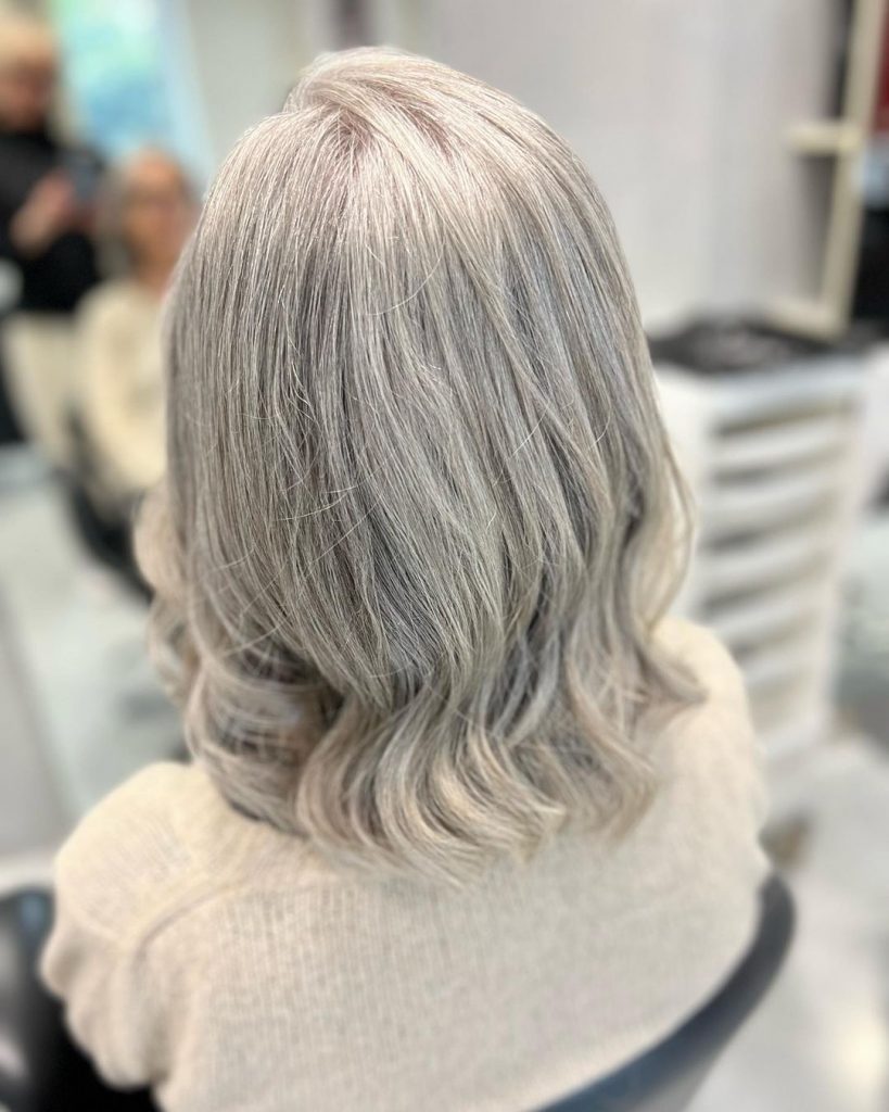 long wavy bob for women over 70 with fine hair