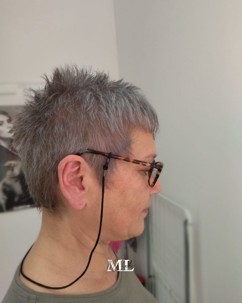 low maintenance gray pixie cut for women over 50