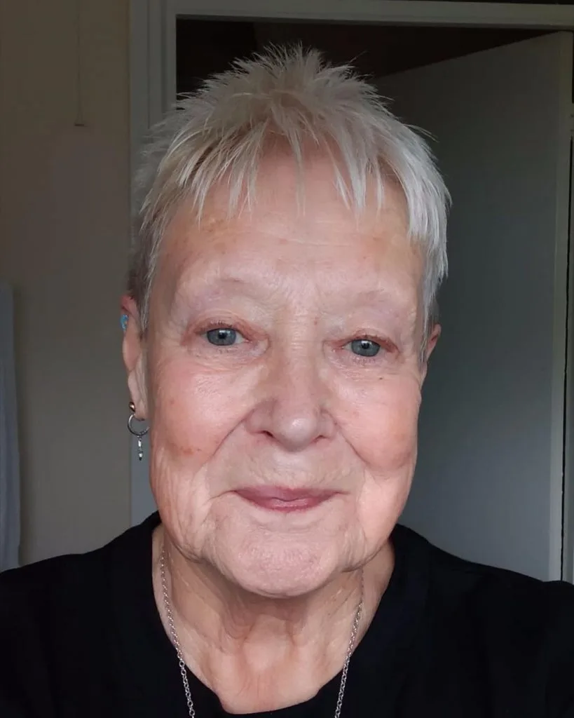 pixie cut with choppy bangs for women over 70 with fine hair