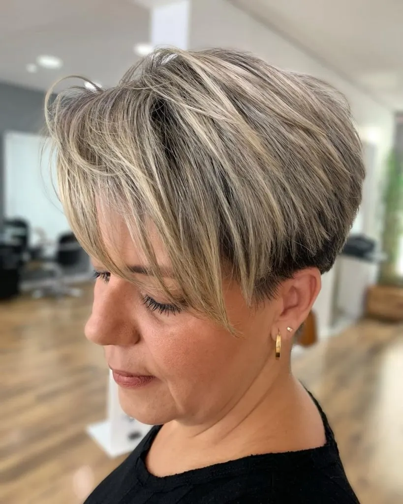 platinum blonde short haircut for women over 50