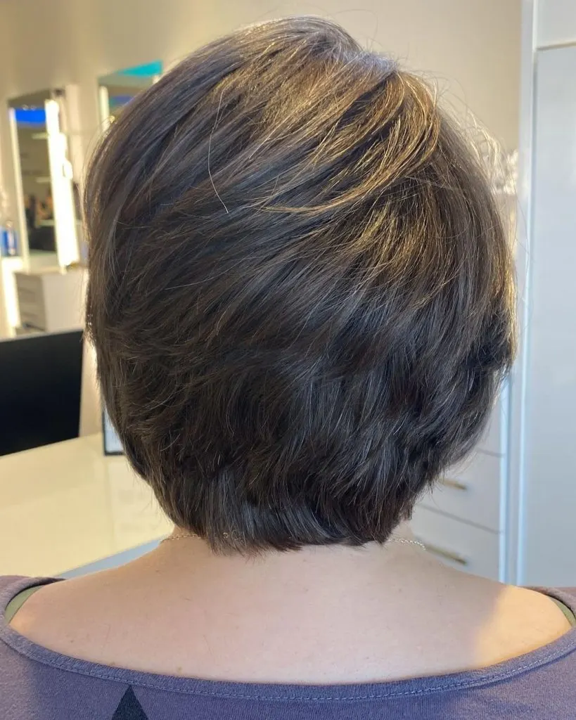 razor cut short hairstyle for women over 60
