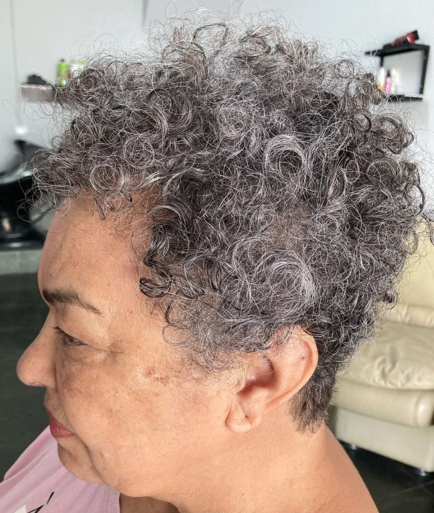 short curly haircut for women over 60