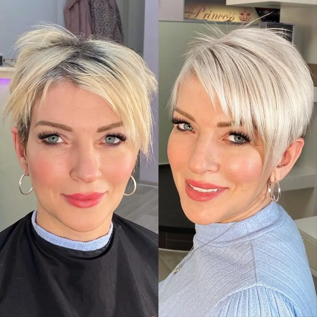 short haircut for women with bangs for women over 50