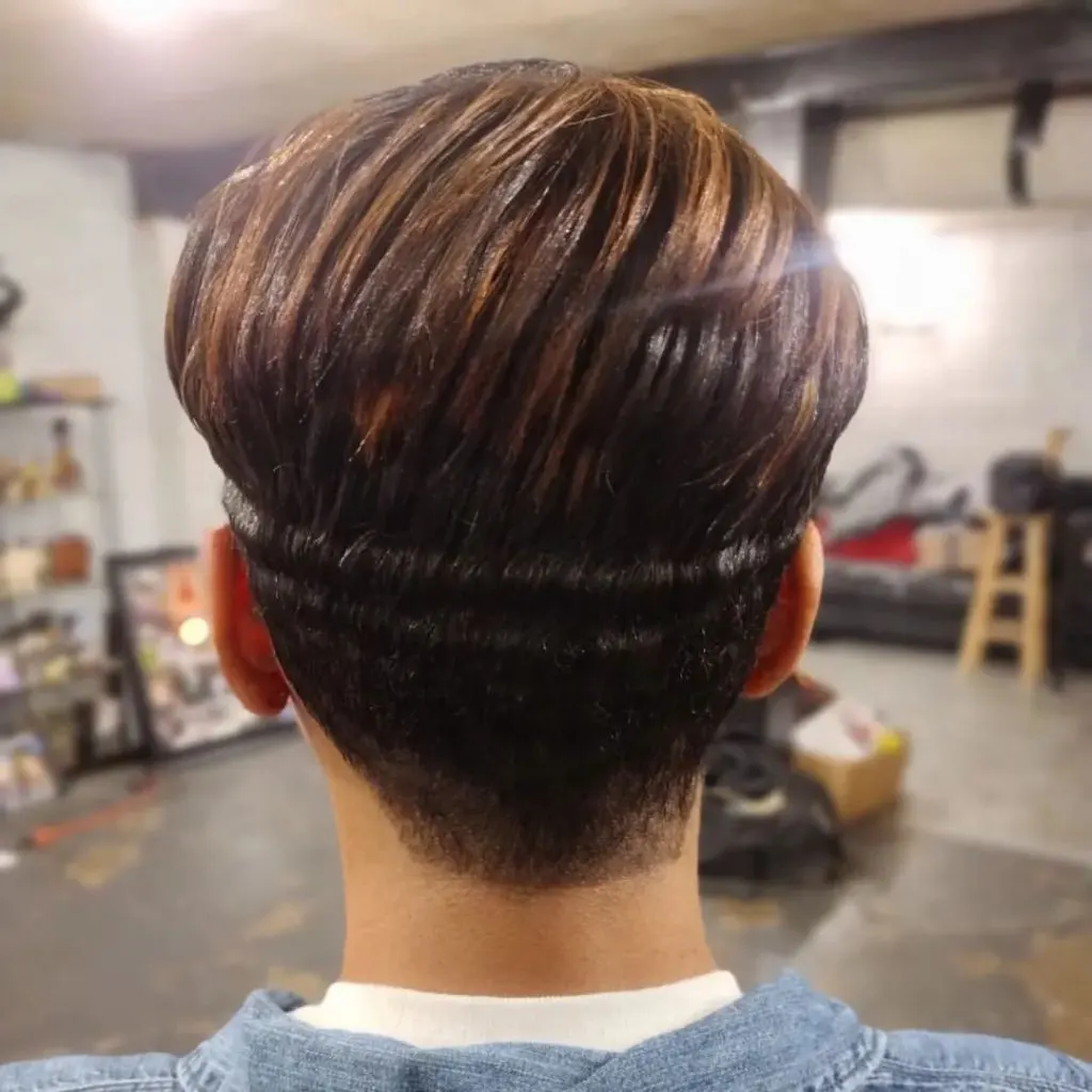 short haircut with tapered neck