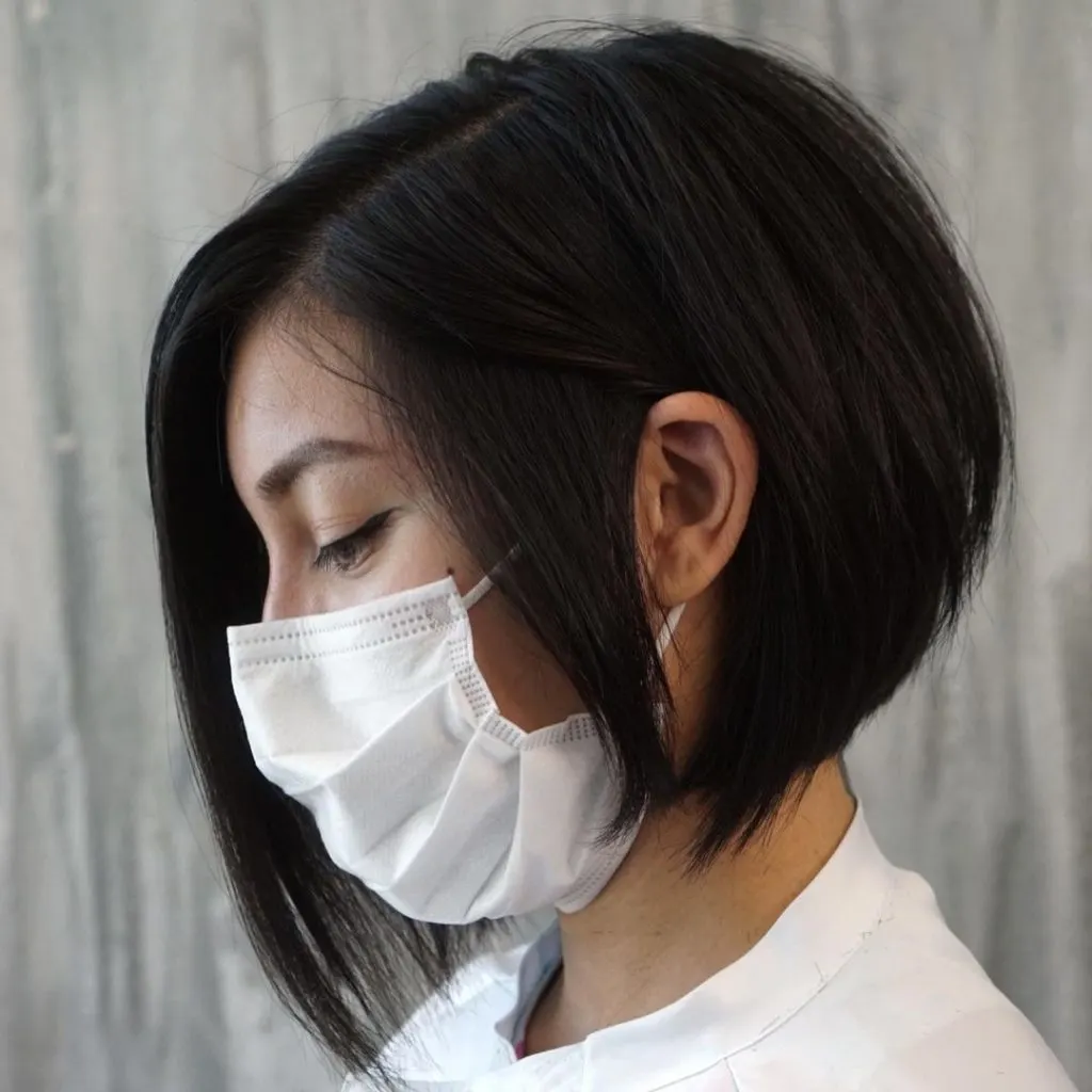 short inverted bob with layers