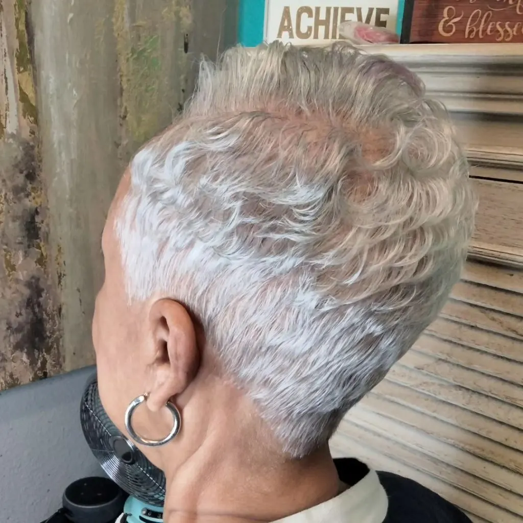 silver pixie cut for black women over 70 with fine hair