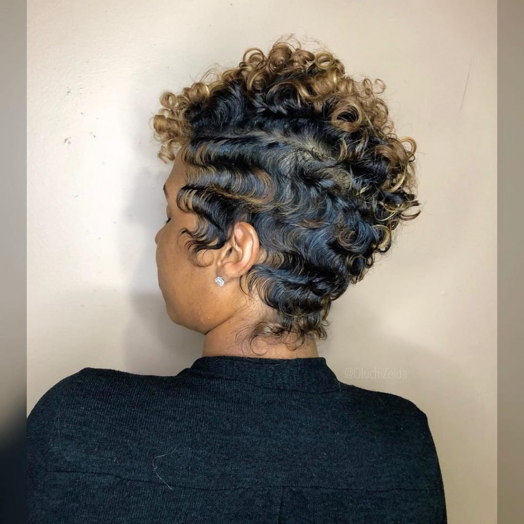 soft waves and curls on short hair
