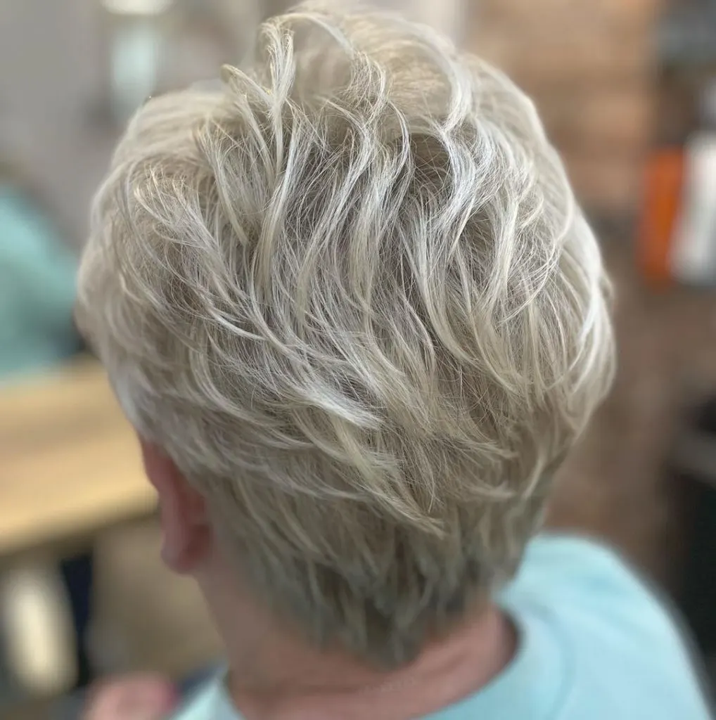 textured short haircut for women over 60