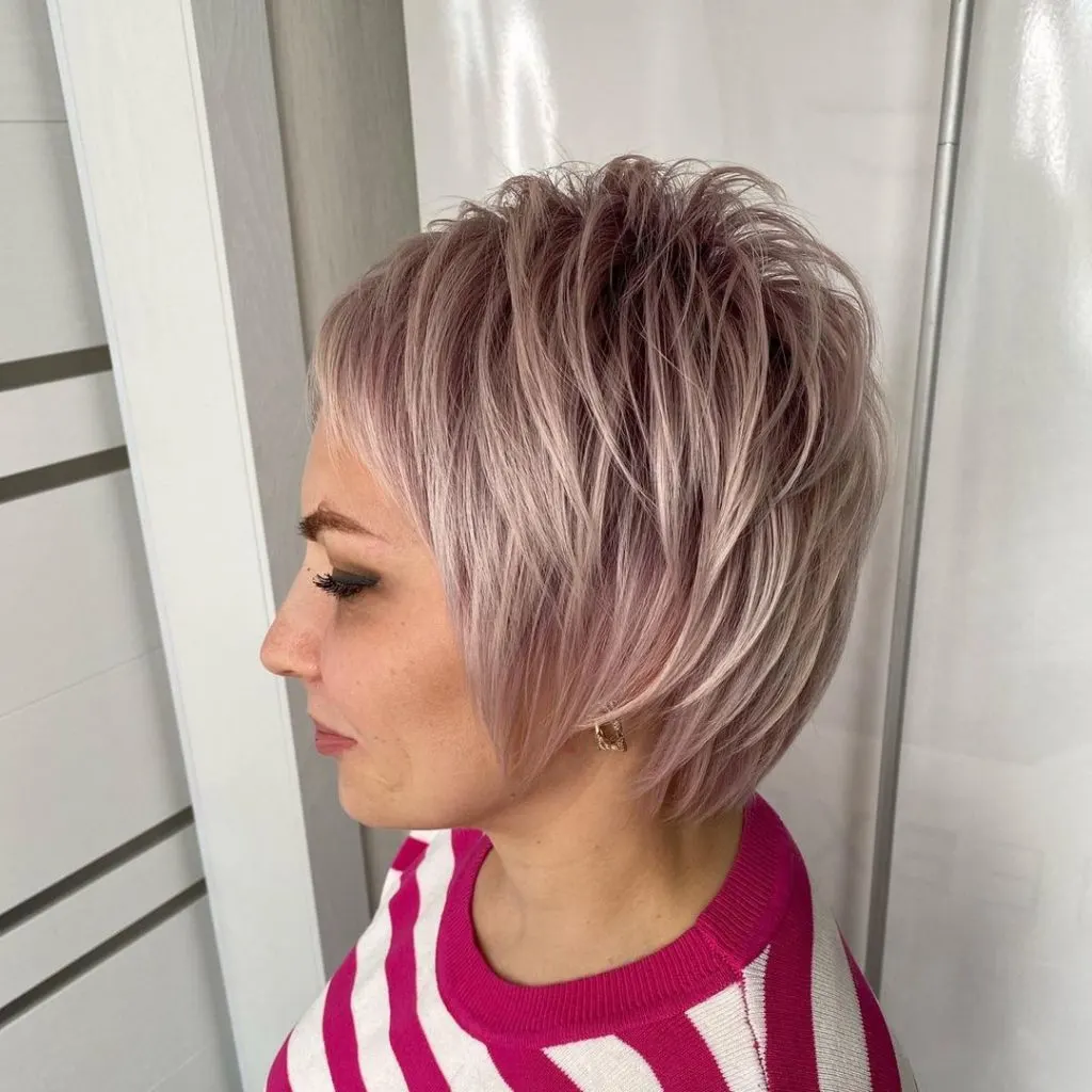 violet short hairstyle for women over 50