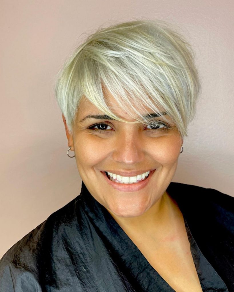 white blonde pixie cut for women over 50