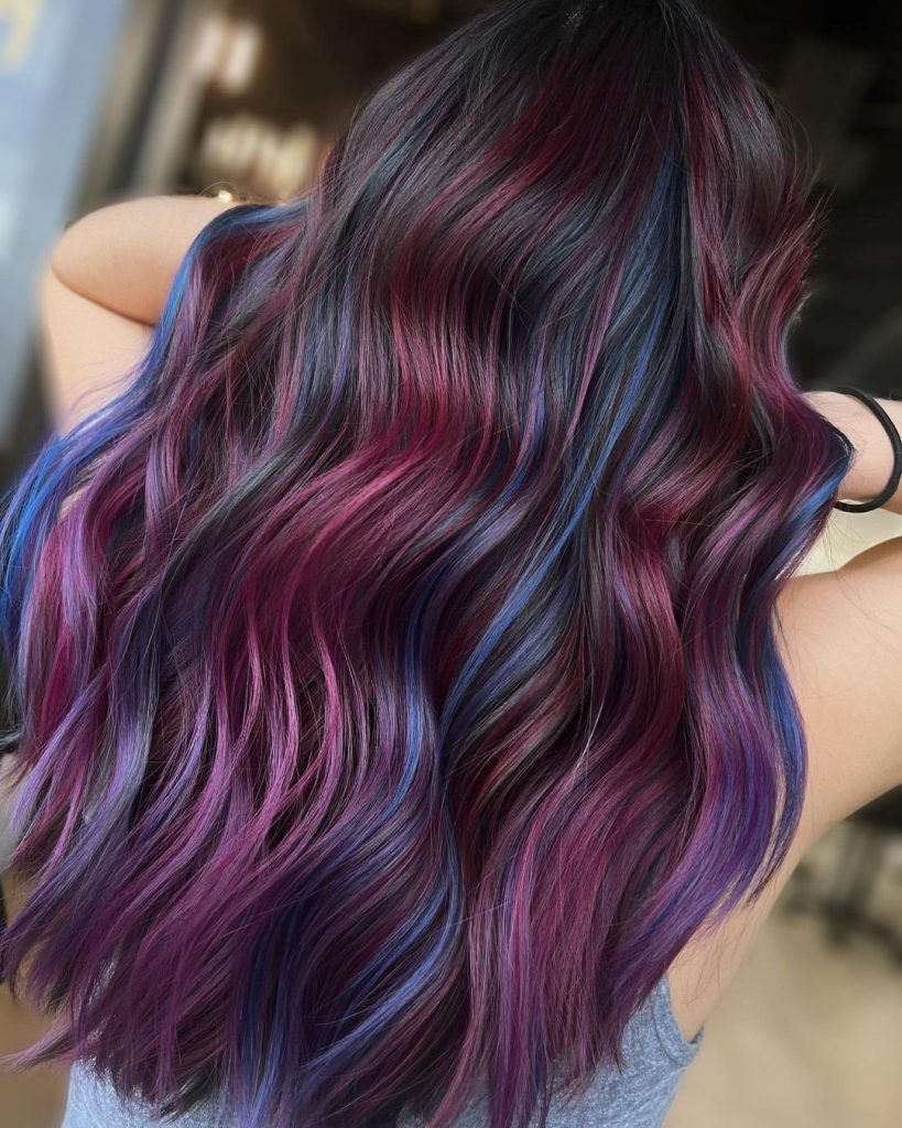 blue and violet hair