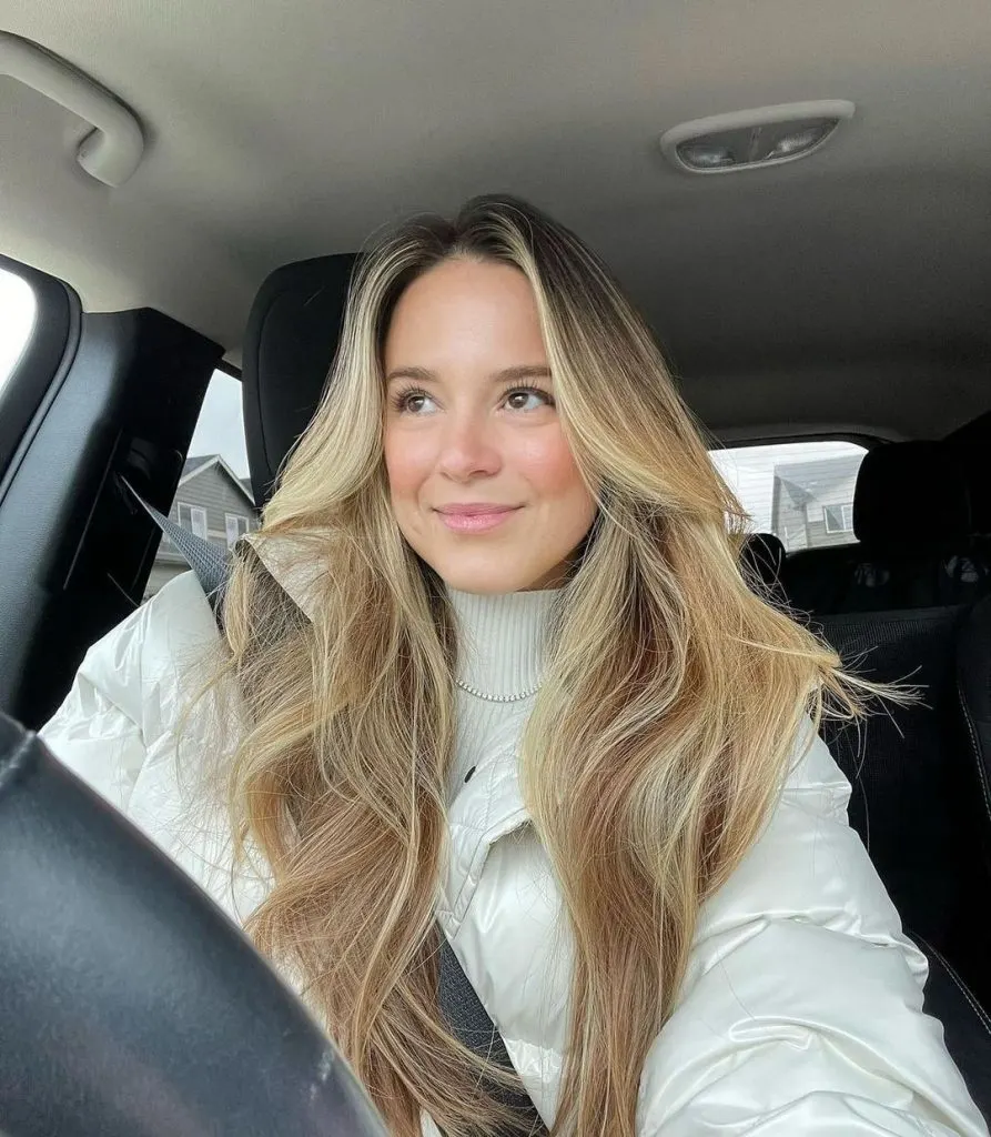 bright pops of blonde hair