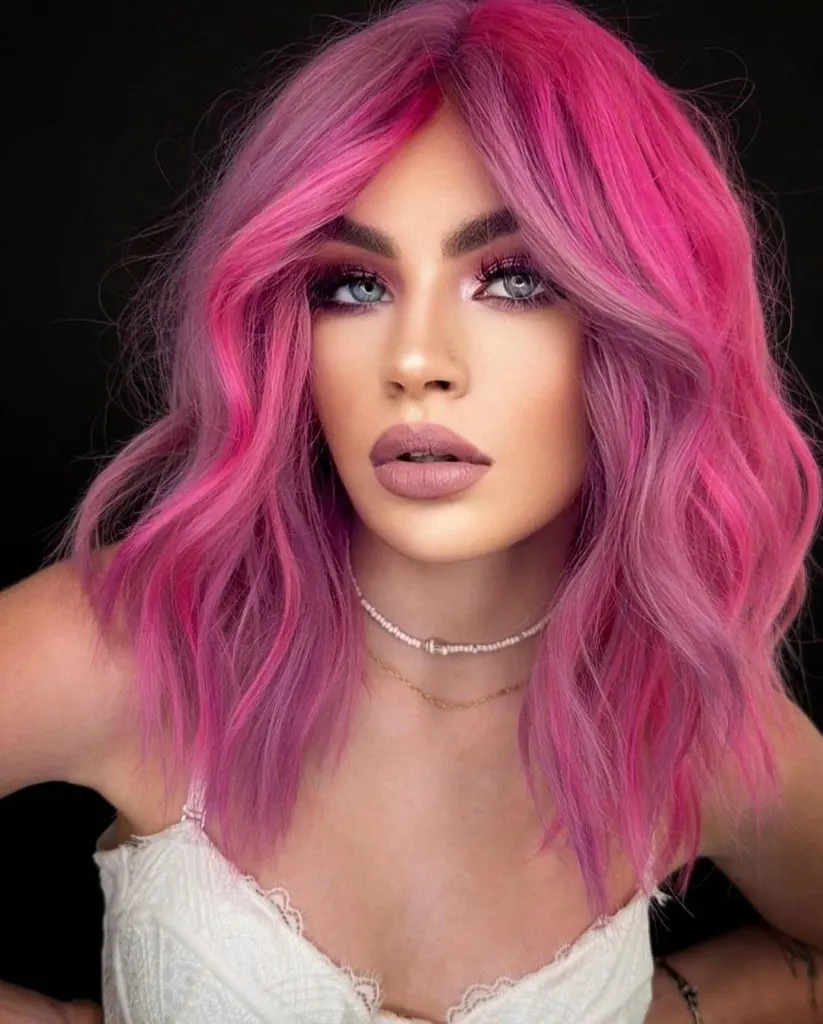 deep pink hair color