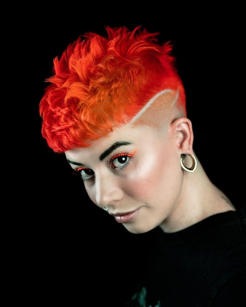 funky colored pixie cut