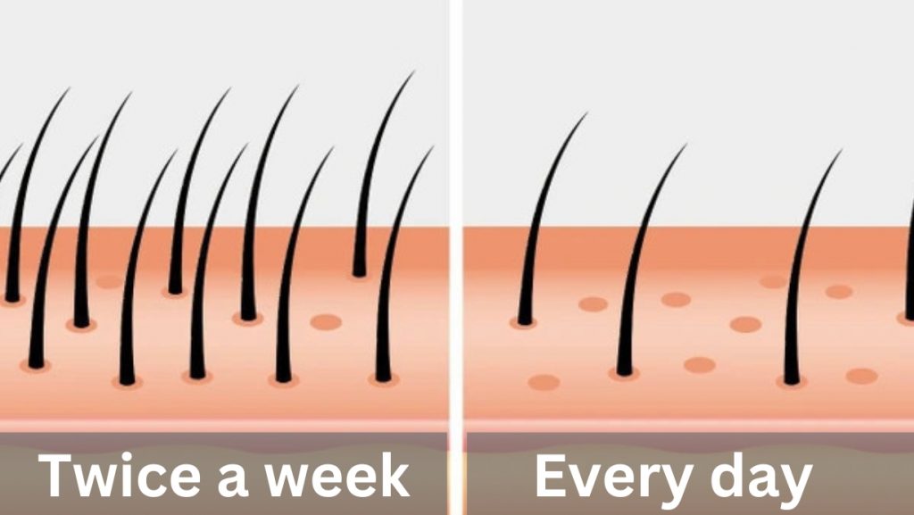 hair cuticles after washing hair every day and twice a week
