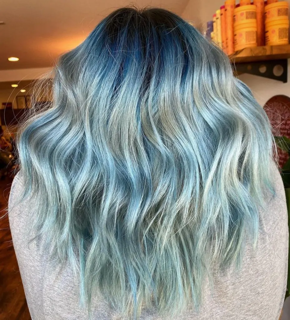 pastel blue hair