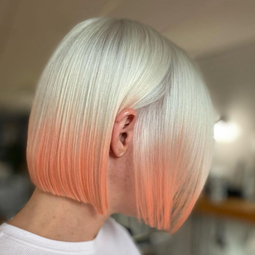 peachy and white hair