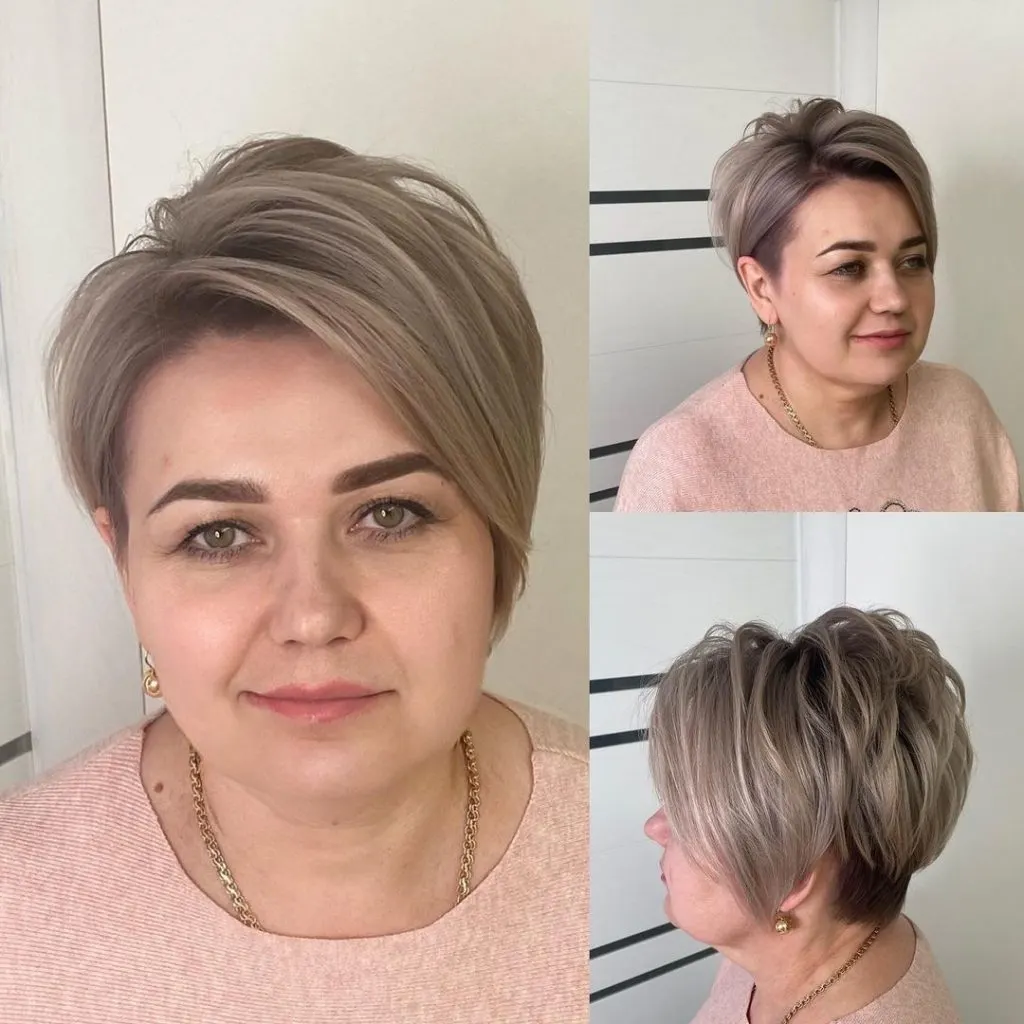 pixie cut for a round face