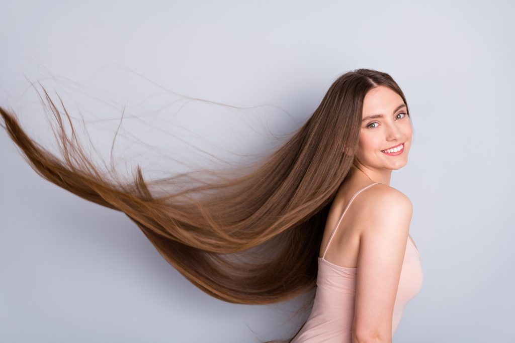 woman with very long hair