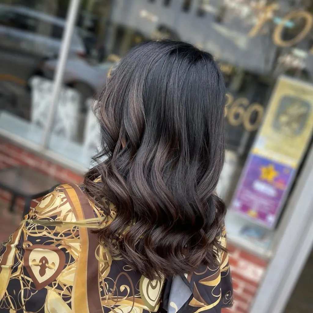 barely there balayage on dark brown hair