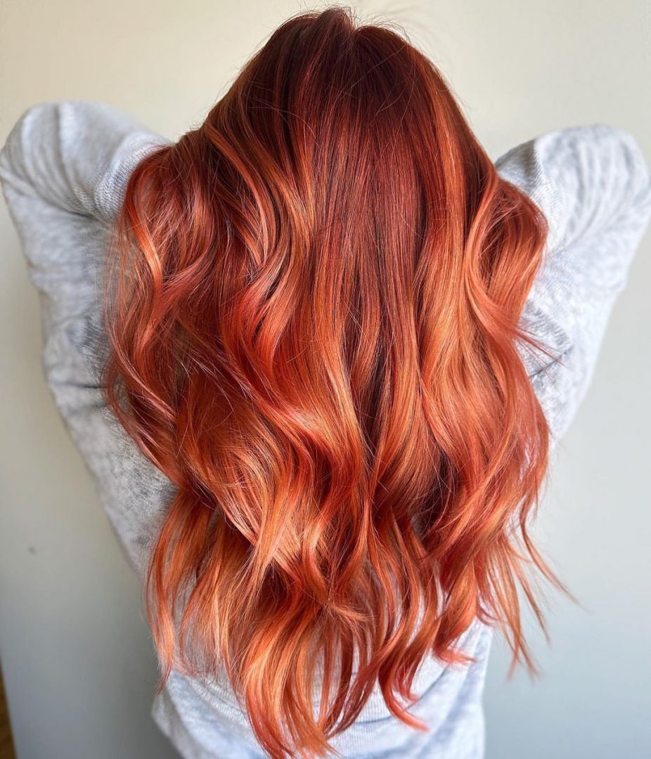 Copper hair with warm, shimmering tones