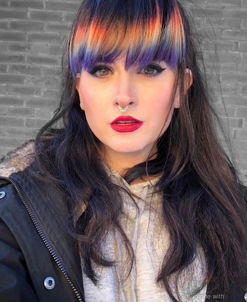 multicolored bangs