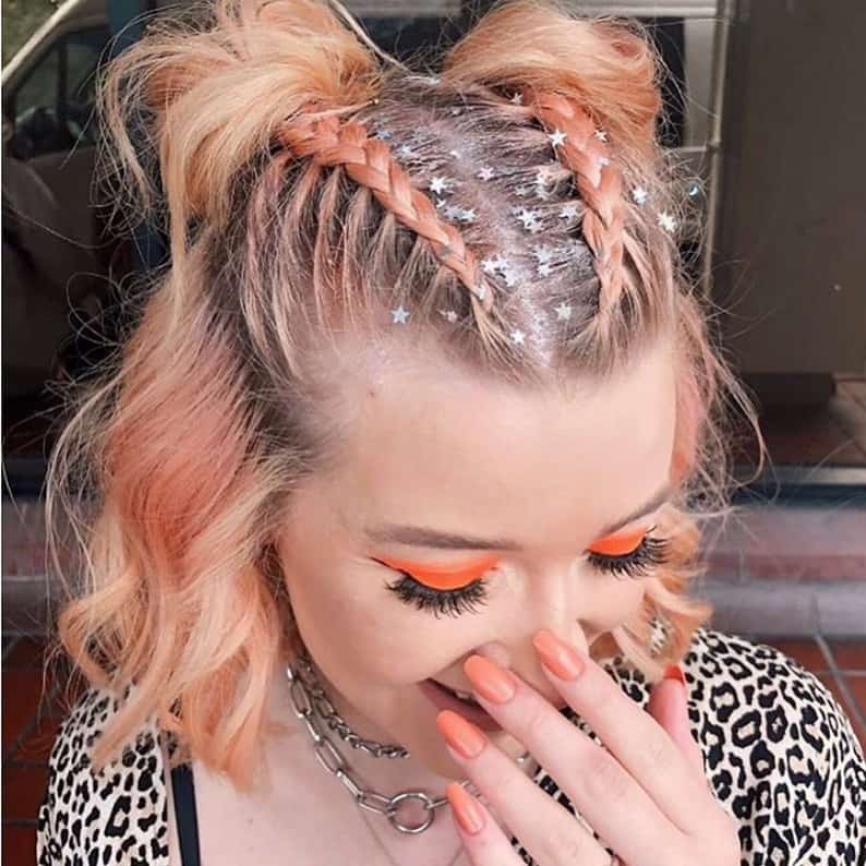 pastel peachy hair
