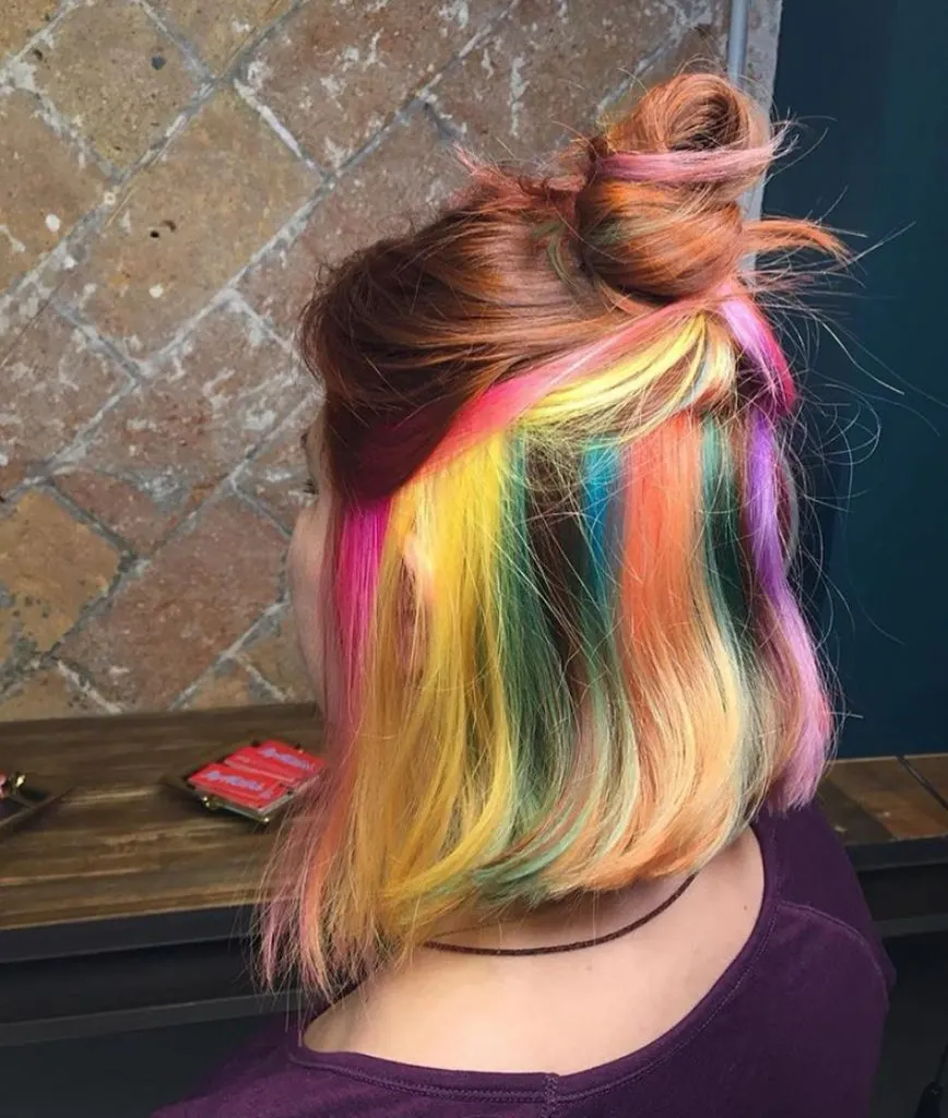 secret rainbow hair